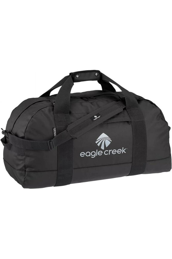 No Matter What Duffel Travel Bag - Rugged and Water-Resistant Lockable Classic with Bar-Tacked Reinforcement, Storm Flap, and Separate Storage Pouch, Black - Medium Medium Black
