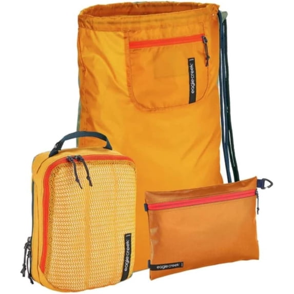 Eagle Creek Pack-It 3-Piece Organizer Set: Laundry Bag, Cube, Pouch, Sahara Yellow