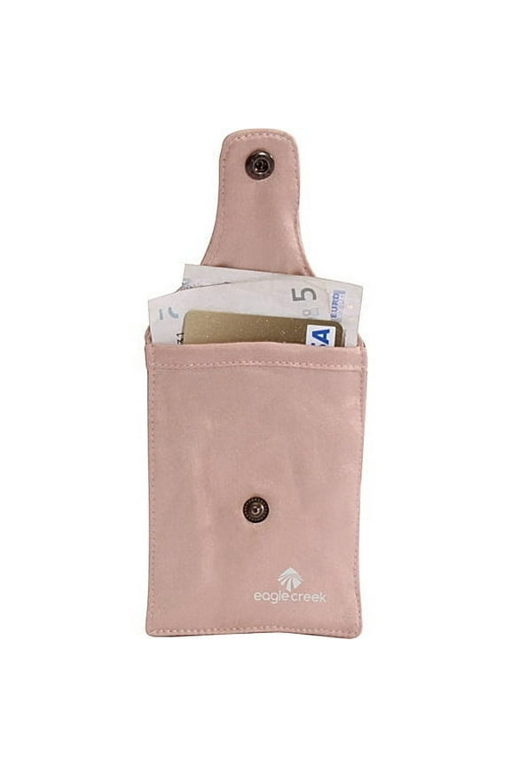 Silk Undercover Bra Stash - Secure Travel Wallet, Breathable Silk, Moisture Resistant - [Rose], One Size