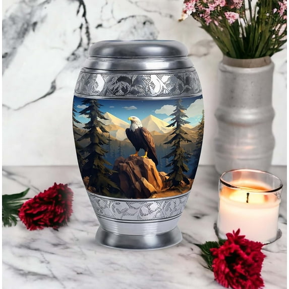 Eagle Cremation Urn,Memorial Urn for Human Ashes,Decorative Keepsake Urn, Personalized Funeral Urn,Majestic Tribute Urn, for Male and Female