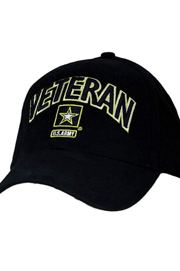 U.S. Army Veteran Hat / Army Star Black Baseball Cap