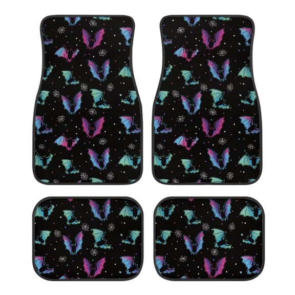 Eagle Cross Print Car Floor Mats Full Set, Heavy Duty All-Weather Non-Slip Universal Fit Front and Rear Liners for Cars SUVs Vans