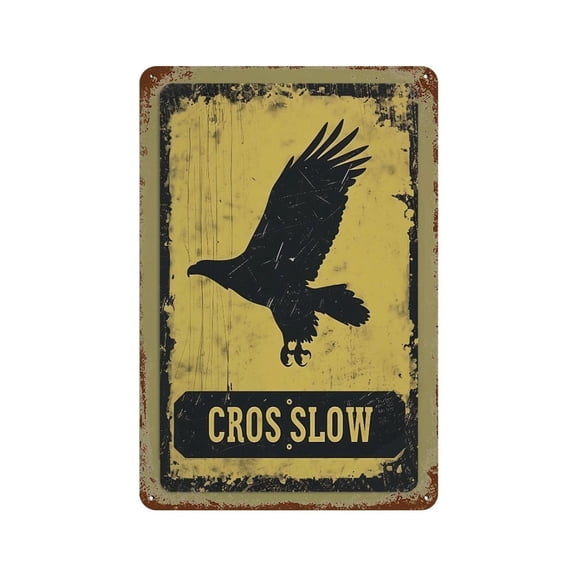 Eagle-Crossing-Warning_03 Vintage Iron Art Metal Tin Sign Poster Modern Home Decor Retro Posters Coffee Club Bar Shop Decorations Style 30x20cm