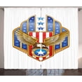 thumbnail image 1 of Ambesonne Eagle Curtains 2 Panel Set, Freedom Flag, 108" x 84", Multicolor, 1 of 3