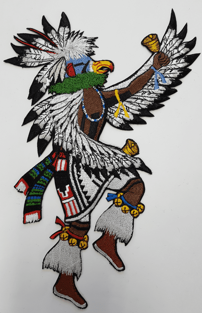 Eagle Dancer Kachina Embroidered Patch 6.3 x 9.8 FREE USA SHIPPING