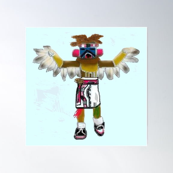 Eagle Dancer Kachina Poster Wall Art, Modern Wall Decor For Living Room Bedroom, 24x24 UNFRAMED