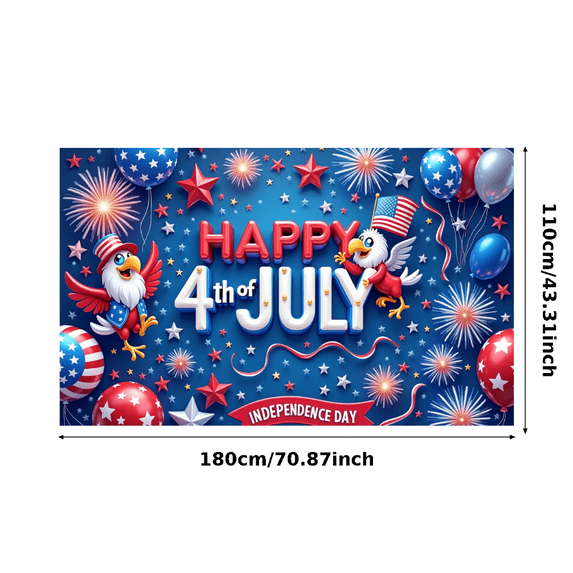 Eagle Decor Happy 4th of July Banner Balloon Design Independence Day for Holiday Celebration Outdoor Decor Indoor Party