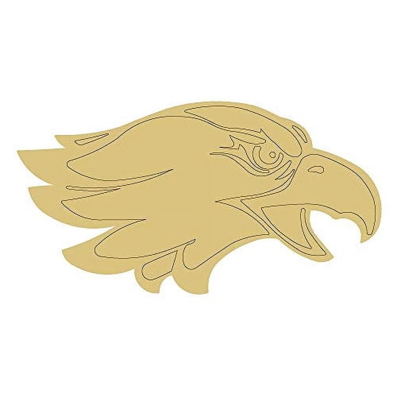 Eagle Design by Lines Cutout Unfinished Wood Animal Decor Mascot Coloring Book Door Hanger Everyday MDF Shape Canvas Style 3 Art 1 (24")