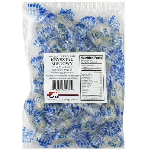 Eagle Distributors, Inc. Clear Mint Candy, 6 oz (Pack of 18)