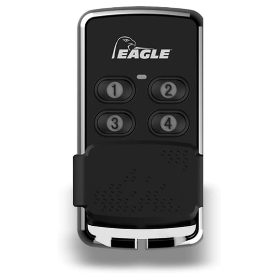 Eagle EG646 4-Button Visor Transmitter - 433.92MHz Rolling Code - Compatible with EG650/EG652 Receivers - Self-Learning Gate & Garage Door Remote Black and Chrome