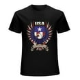 thumbnail image 1 of Eagle Emblem United States of America Men’s T-Shirt 100% Cotton Casual Short Sleeve Tops Gift Tee Black 3XL, 1 of 5