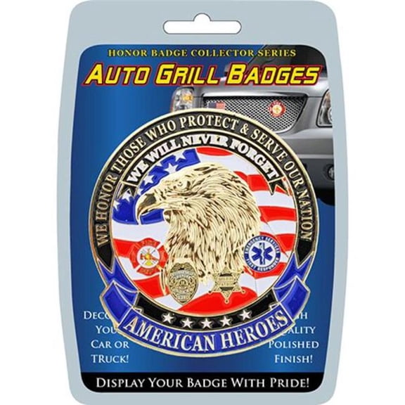 Eagle Emblems MD6126 Car Grill Decal - American Heroes - 3.25 in.