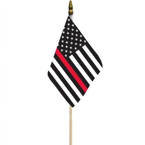 Eagle Emblems F8475 Flag - Fire, Red Line, Honor - 12 x 18 in.