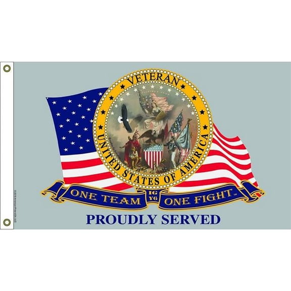 Eagle Emblems F3040 Flag - U.S. Veteran, Nylon-Glow - 3 x 5 ft.