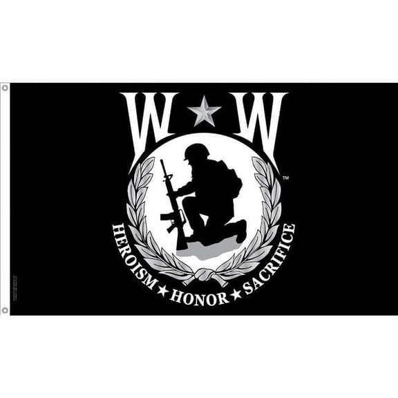 Eagle Emblems F3146-06 Flag - Wounded Warrior, Nylon-Glow - 4 x 6 ft.