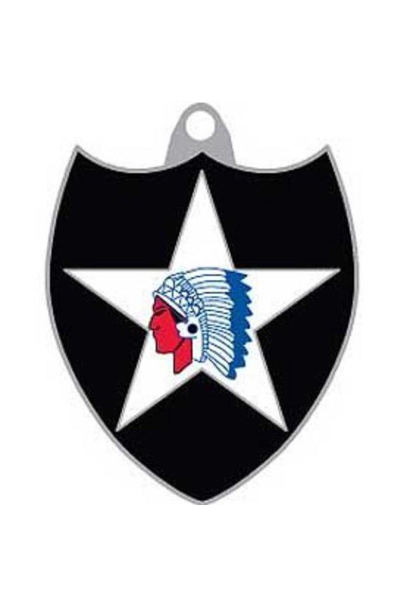 KC2093 Key Ring - Army, 2nd Division, Bright-Shine - 1.63 in.