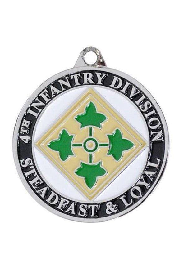 KC2095 Key Ring - Army, 4th Division - Bright-Shine - 1.5 in.