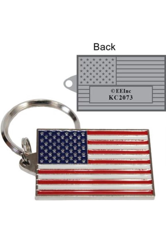 KC2073 Key Ring - USA Flag, Bright-Shine - 1.56 in.