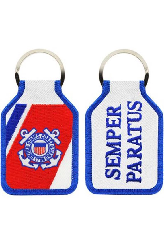 KC0190 Key Ring - United States Coast Guard, Logo, RW&B - Embark - 1.88 x 2.75 in.