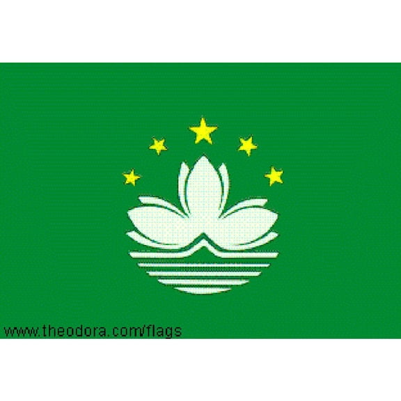 Eagle Emblems Macau Flag with Grommets 3ft x 5ft