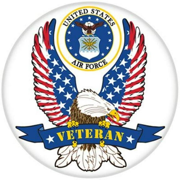 Eagle Emblems MG0816 Magnet - USAF Veteran Button - 3 in.