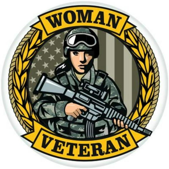 Eagle Emblems MG0827 Magnet - Woman Veteran Button - 3 in.