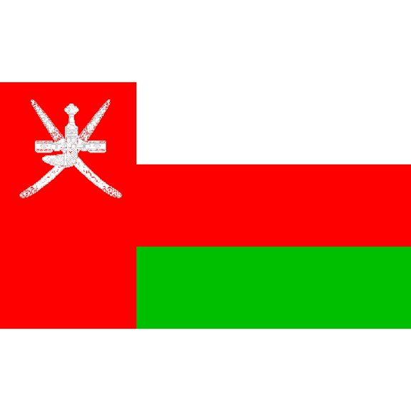 Eagle Emblems Oman Flag with Grommets 3ft x 5ft