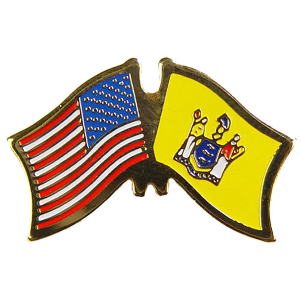 Eagle Emblems P09131 Cross Flags Pin - USA & Jersey - 1.125 in ...