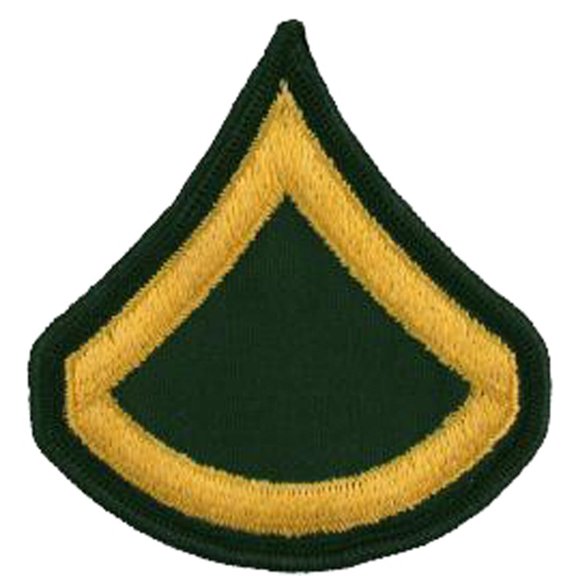 Eagle Emblems PM1002 Patch - Army, E3, PFC - Dress Green - Set of 2 - 3.13 in.