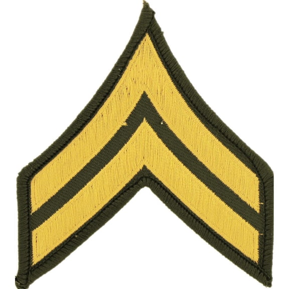 Eagle Emblems PM1003 Patch - Army, E4, Corporal - Dress Green - Set of 2 - 3.13 in.