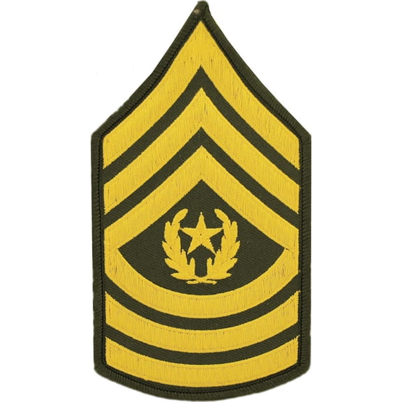Eagle Emblems PM1011 Patch - Army, E9, Command Sergeant Major - Dress Green - Set of 2 - 3.13 in.