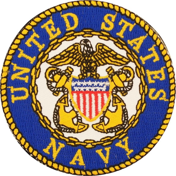 Eagle Emblems PM3146 Patch - USN Logo 3Y Anchors - 3.63 in.