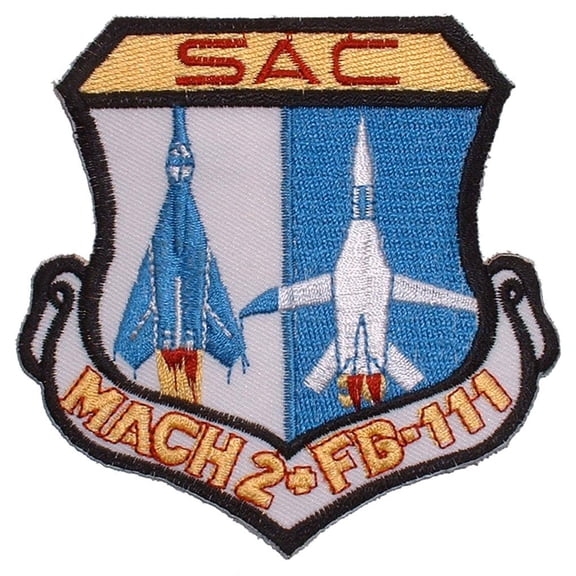 Eagle Emblems PM5114 Patch - USAF, SAC, Mach 2 Plus FB-111 - 3.63 in.
