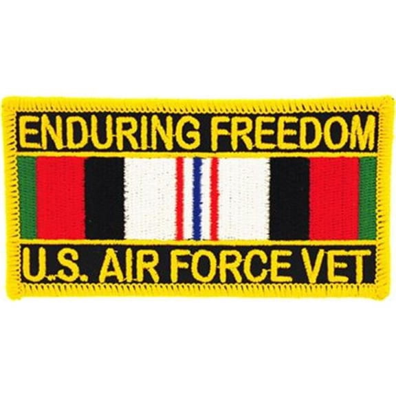 Eagle Emblems PM1156 Patch - Enduring Freedom USAF - Service Ribbon - 4 x 2.13 in.