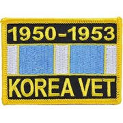Eagle Emblems PM3244 Patch - Korea, Service, Ribbon 1950-1953 - 3.5 x 2.5 in.