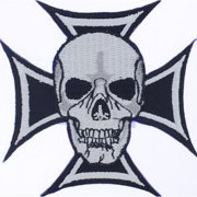 Eagle Emblems PM0523 Patch - Skull & Iron Cross - 3 in.