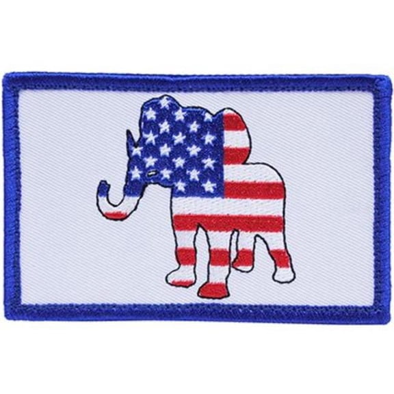 Eagle Emblems PM3872V Patch - USA, Party, Republican - Cloth Hook & Eye - 3.5 x 2.25 in.