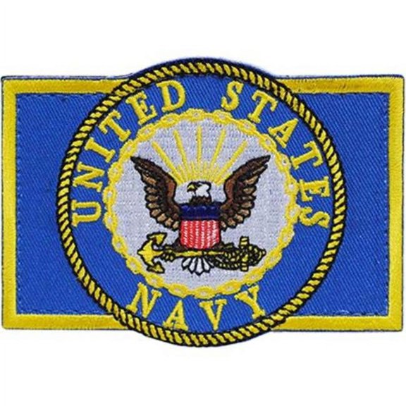 Eagle Emblems PM3803V Patch - USN Logo, Rectangle - Cloth Hook & Eye - 3.5 x 2.5 in.