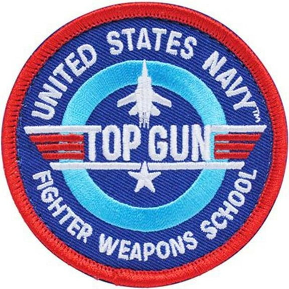 Eagle Emblems PM5262V Patch - USN, Top Gun, Fighter - Cloth Hook & Eye - 3.63 in.