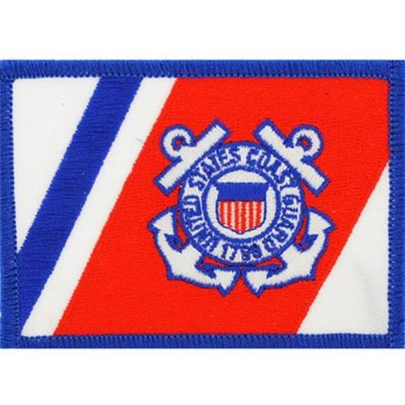 Eagle Emblems PM3812V Patch - United States Coast Guard, Flag, RWB - Cloth Hook & Eye - 3.5 x 2.25 in.