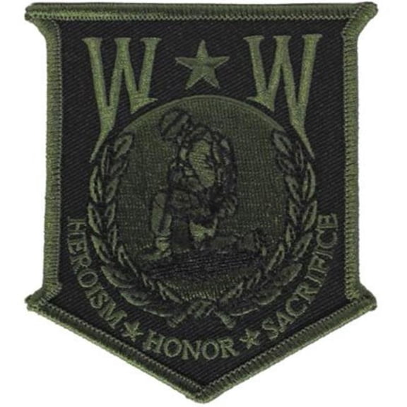 Eagle Emblems PM0857 Patch - Wounded Warrior, OD - 3.5 in.