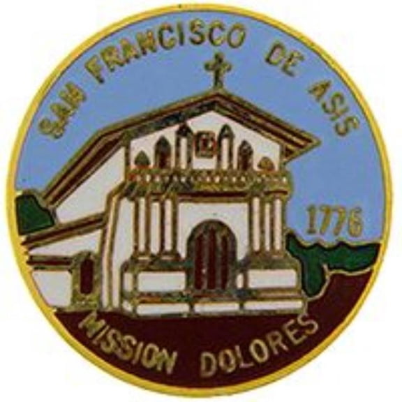 Eagle Emblems P00464 Pin - San Francisco Mission Dolores - 1 in.