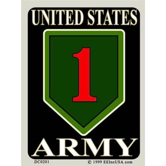 Eagle Emblems DC0201 Sticker - Army, 1st Division - 3 x 4.25 in.