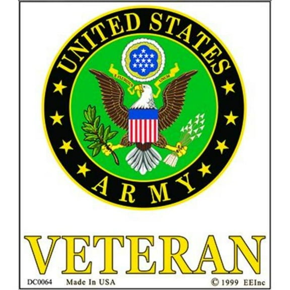 Eagle Emblems DC0064 Sticker - Army Veteran - 3 x 4.25 in.
