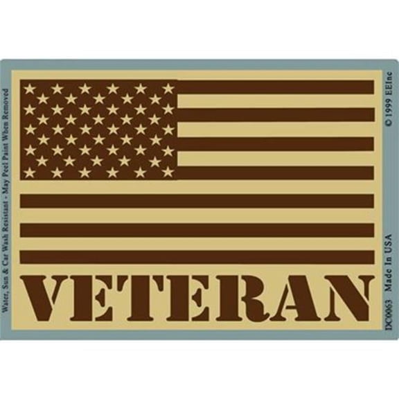 Eagle Emblems DC0063 Sticker - USA Flag, Veteran - 3 x 4.25 in.