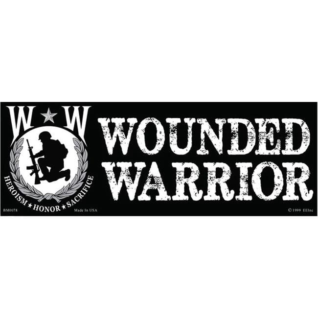 Wounded Sticker Eagle Emblems BM0078 Sticker - Wounded Warrior - 3.5 x 10 in. - Walmart.com