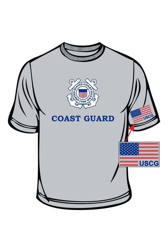 CS0515 T-Shirt - US Coast Guard RW&B, Heather