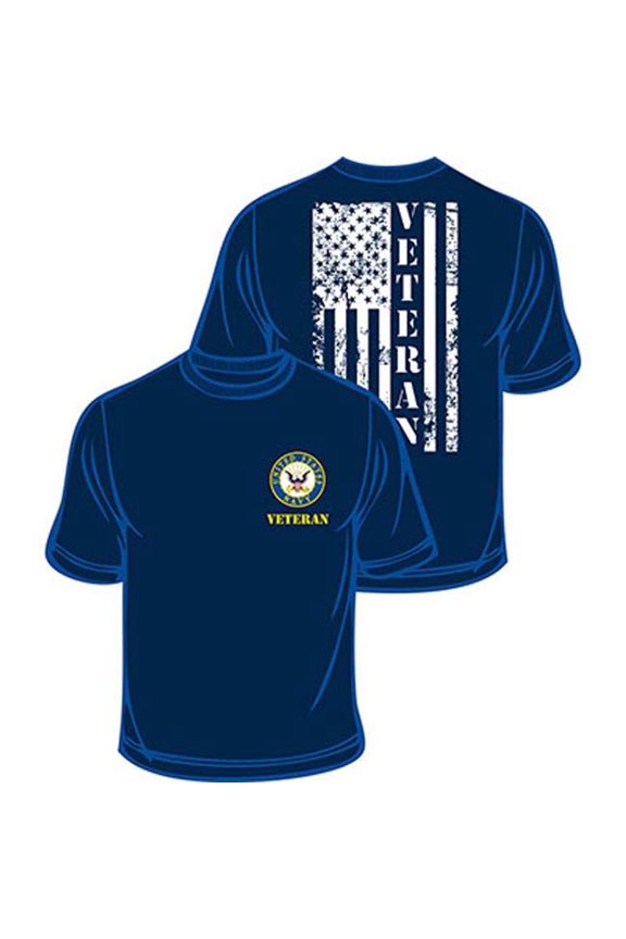 CS0301 T-Shirt - US Navy Veteran Flag, Dark Blue