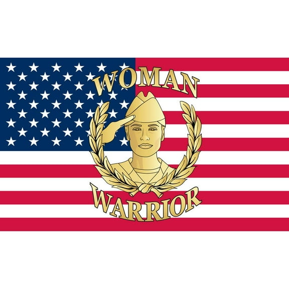 Eagle Emblems U.S. Military Woman Warrior American Flag with Grommets 3ft x 5ft