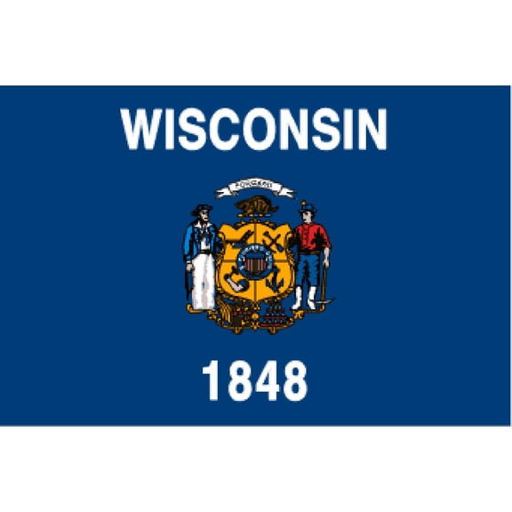 Eagle Emblems Wisconsin Flag with Grommets 3ft x 5ft